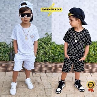 roupa infantil de menino conjunto camisa bermuda GC moda masculina ...