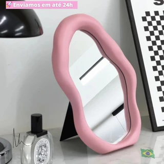Espelho de Maquiagem Tendência na Gringa Irregular Mirror , Flor Giratório para Decoração de Quarto Instagramavel, Desktop, Decorativo,