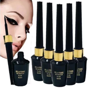Delineador preto BellaFemme. Preto à prova d'água Delineador líquido Delineador em gel