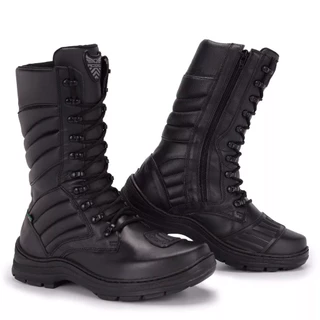Bota Acero Hunter Cano Alto Ziper Lateral Preto