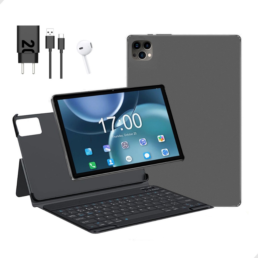 Tablet Com Teclado + Capa Slot Chip E Fone 64gb 3 Ram Wi-fi