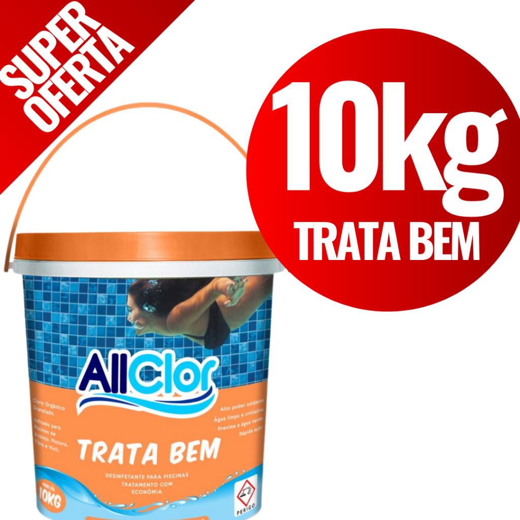 Cloro econômico Estabilizado Trata Bem Allclor 10kg