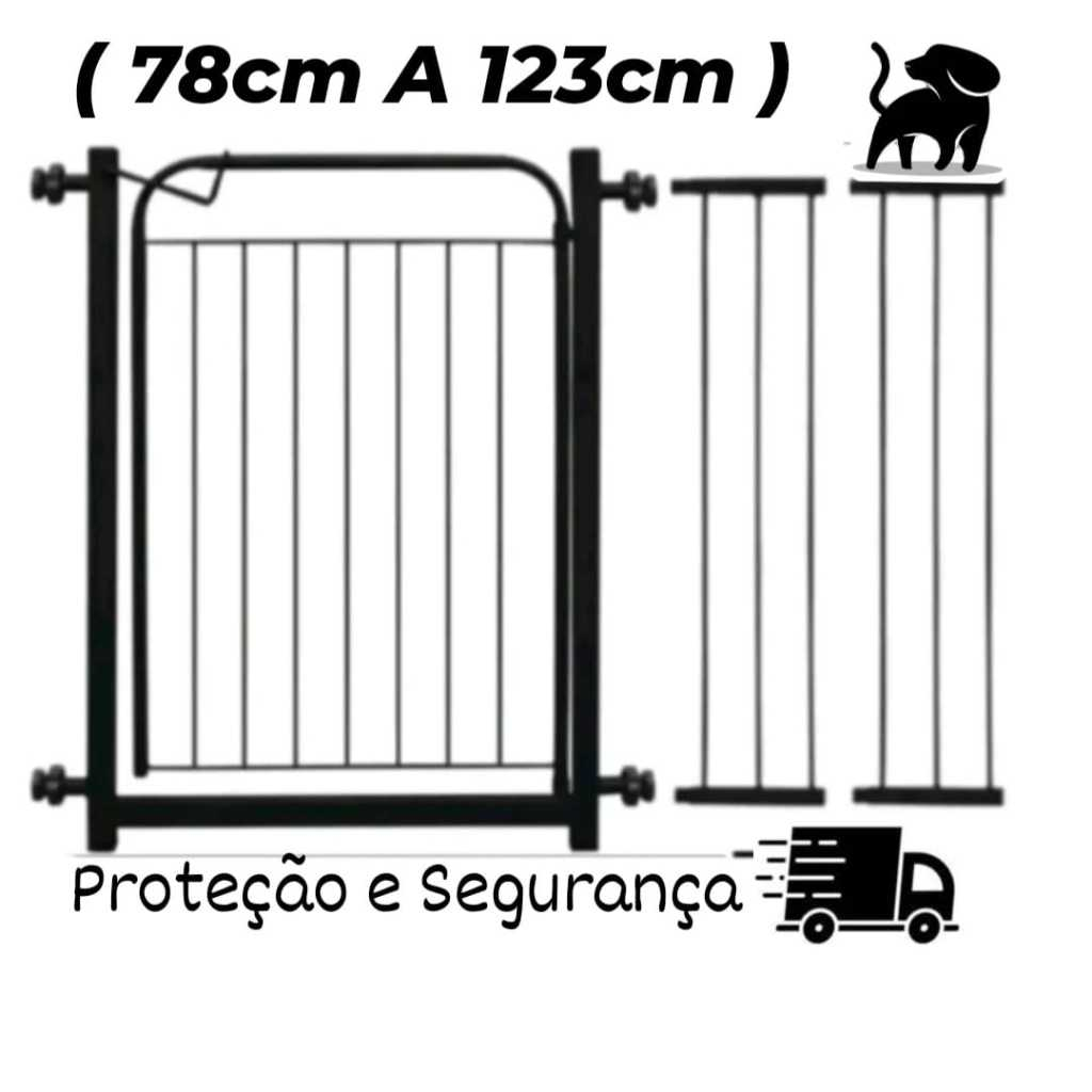 Portão Pet (78cm até 123cm ) + Extensores Cercado de Proteção Para Cães e Crianças( NOVIDADE )