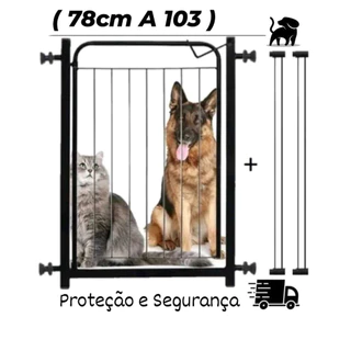 Portão Pet (78cm A 103cm)+ Extensores Grade Proteção Segurança Pet e Criança