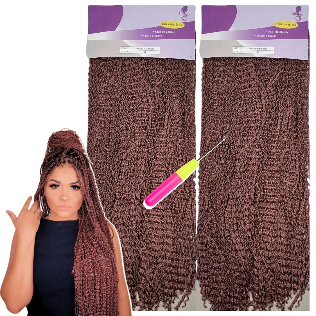 ミーコ802 Kit 2 Cabelo Sintético Micro Zizi Miojinho Pacotão Kanekalon Zhang