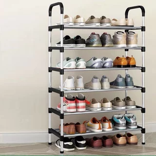 Sapateira Vertical Estante 4/5/6 Andares Prateleiras 18 Pares De Sapatos Calçados Aço Cromado Luxo Desmontável