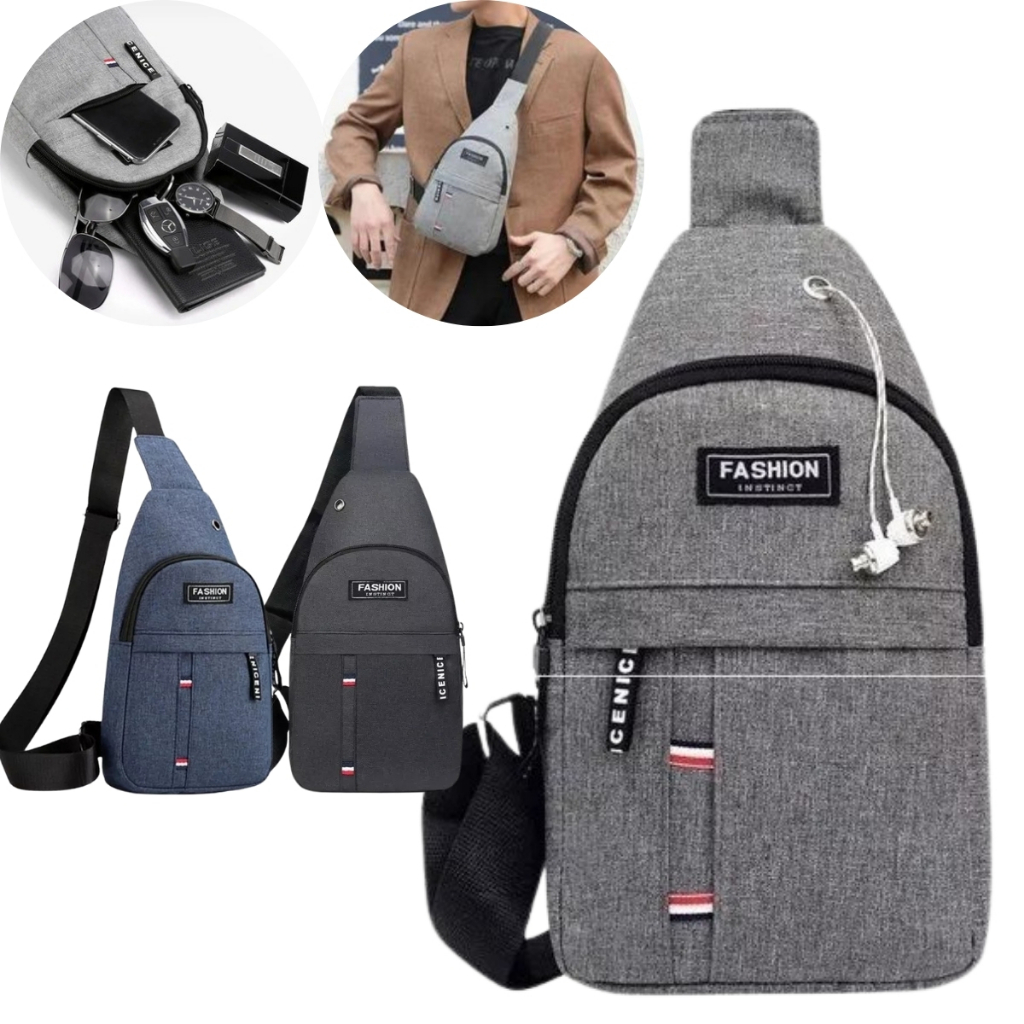 Bolsa De Ombro Masculina Anti-Roubo De Ombro Entrada Fone de Ouvido Mochila Transversal