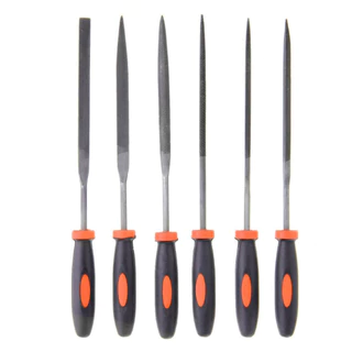 Jogo Kit 6 Lima Agulha 18cm 6 Peças Redonda Chata Triangular Profissional