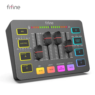 Mixer Ampligame Fifine Sc3 2 saídas/3 entradas/USB-C/4