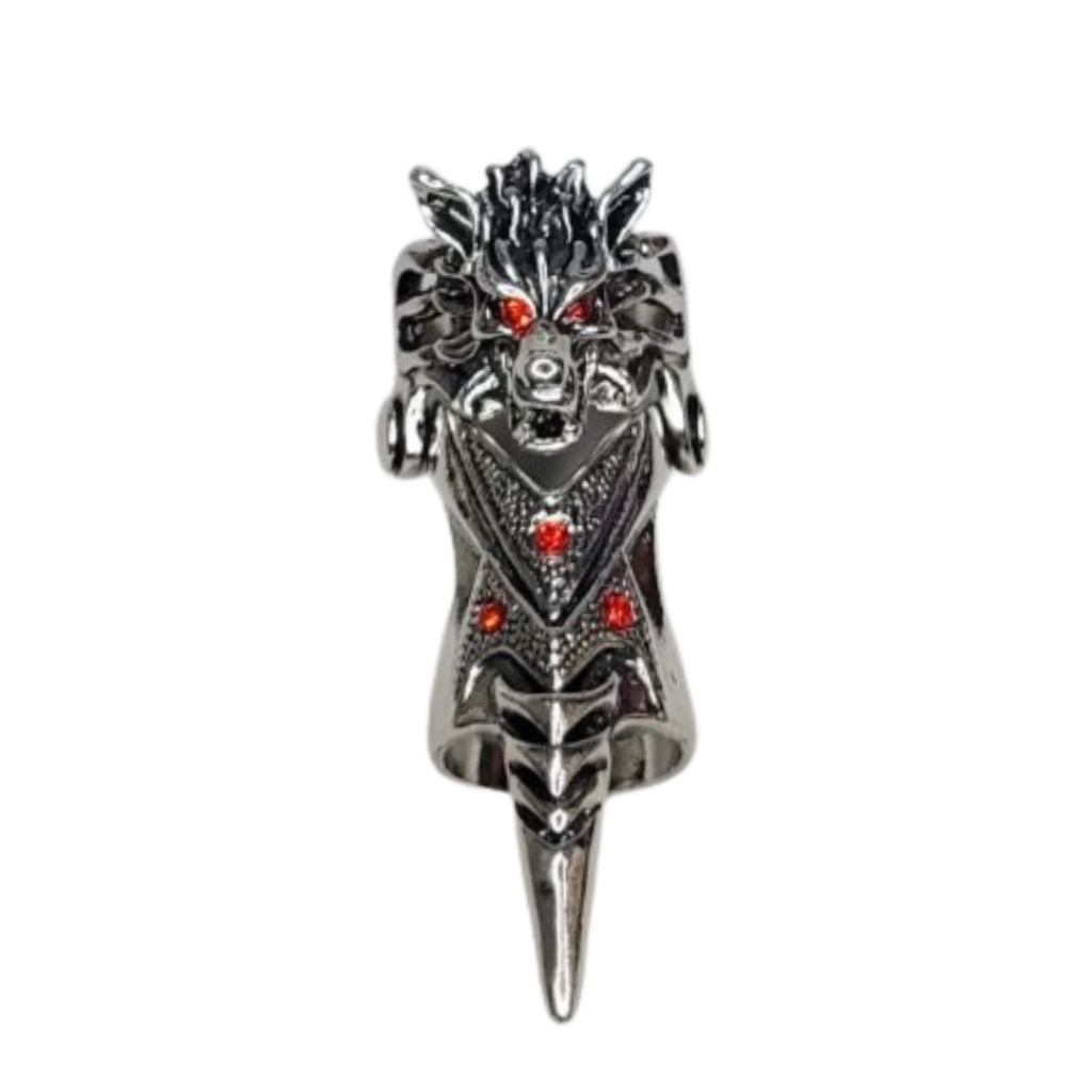 Anel Articulado Dragão Com Strass Vermelho