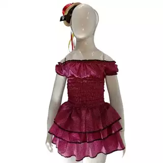 Vestido Lastex INFANTIL Vestido caipira Festa junina