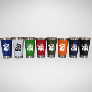Copo Térmico personalizado com seu NOME ou LOGO com tampa e abridor 473ml