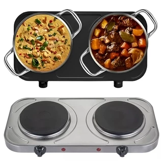 Fogareiro Elétrico 2 Bocas 2000w Cooktop 5 Temperaturas 220V