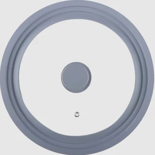 Tampa de Panela de Vidro Com Bordas de Silicone 3 em 1 - Cor Cinza