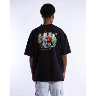 Camiseta OVERSIZED estampada Preta blusa camisa Streetwear em algodão 30.1 modelo Friends Colorida Premium OVERSIZED
