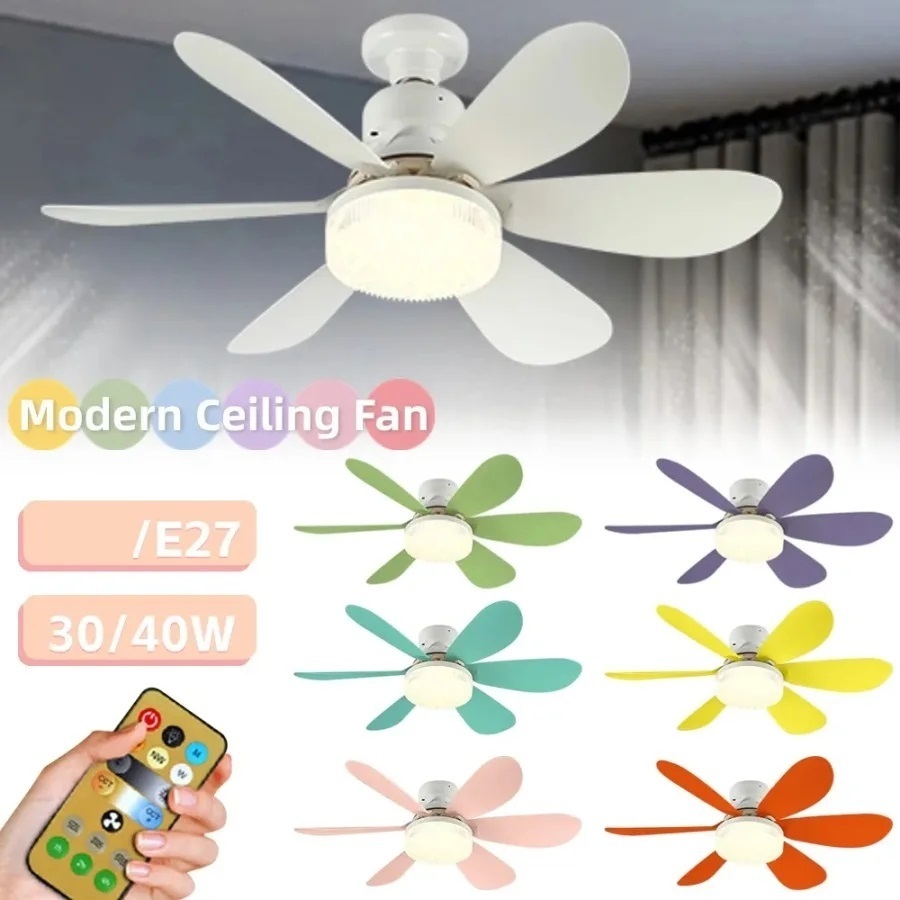 Ventilador de teto C/Luz Controle Remoto (6 Hélices) Ventilador Bivolt 110/220v