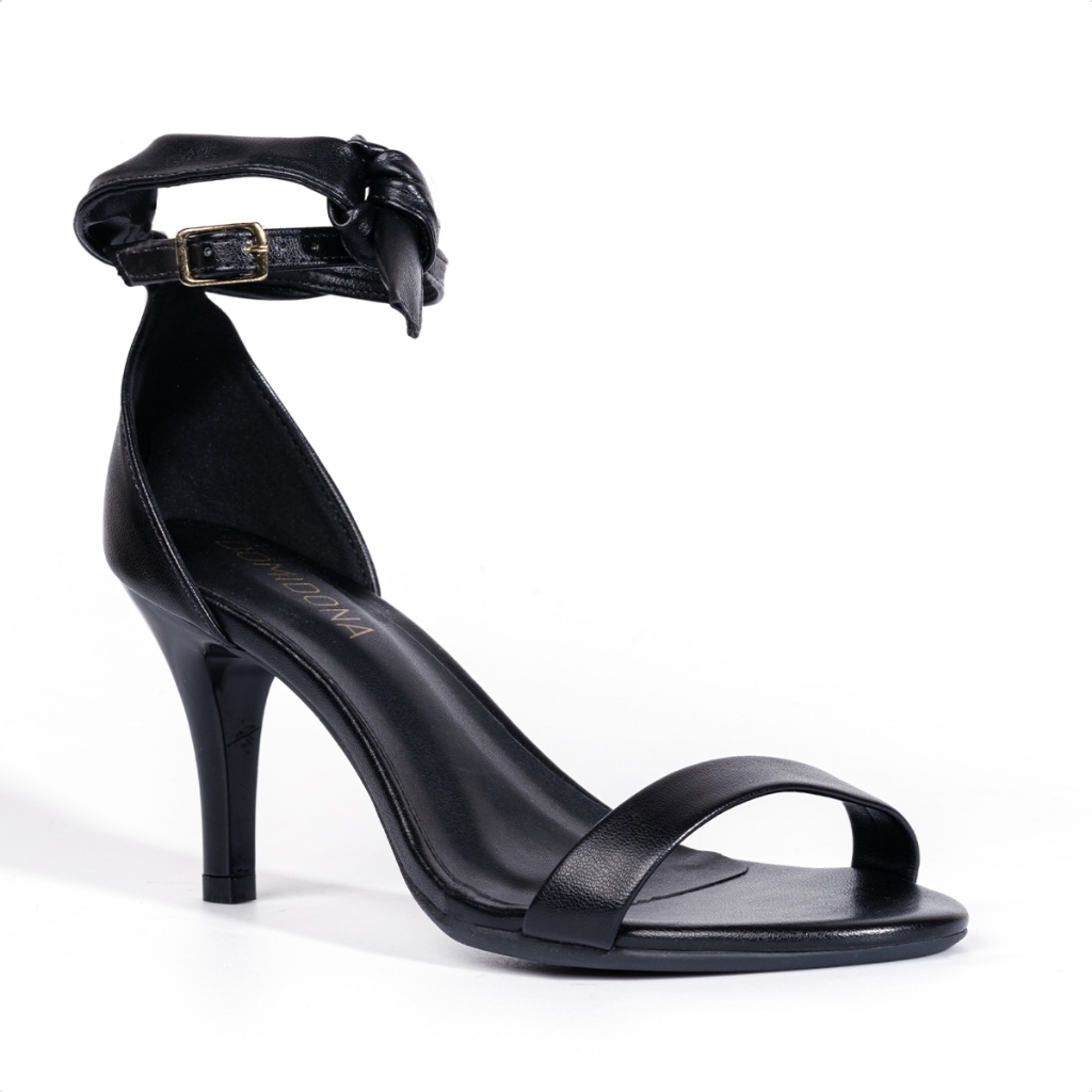 Sandália Feminina De Tira Lisa e Laço Charmoso no Tornozelo