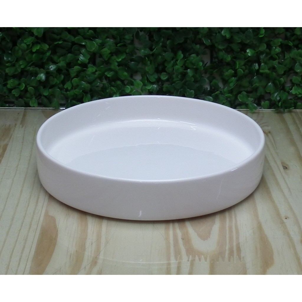 Kit Higiene Bebe Bandeja Organizadora Redonda Porcelana Branca