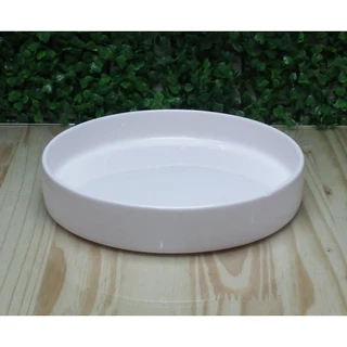 Kit Higiene Bebe Bandeja Organizadora Redonda Porcelana Branca