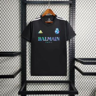 2024/2025 Camiseta Real Madrid Balmain Masculino Preto Envio Imediato