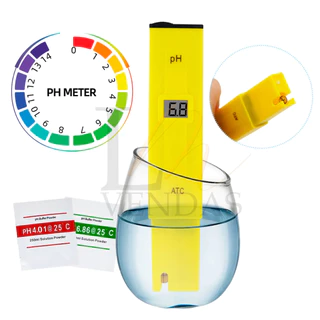Medidor De Ph Digital Tela LCD Águas Doces Ou Salgadas Ideal Para Aquários Piscinas Teste Água Alcalina Ácida Calibração Resultado Automática