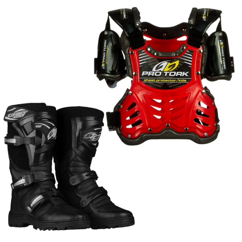 Bota Combat Kids Colete 788 Pro Tork Armor Vermelho para Piloto