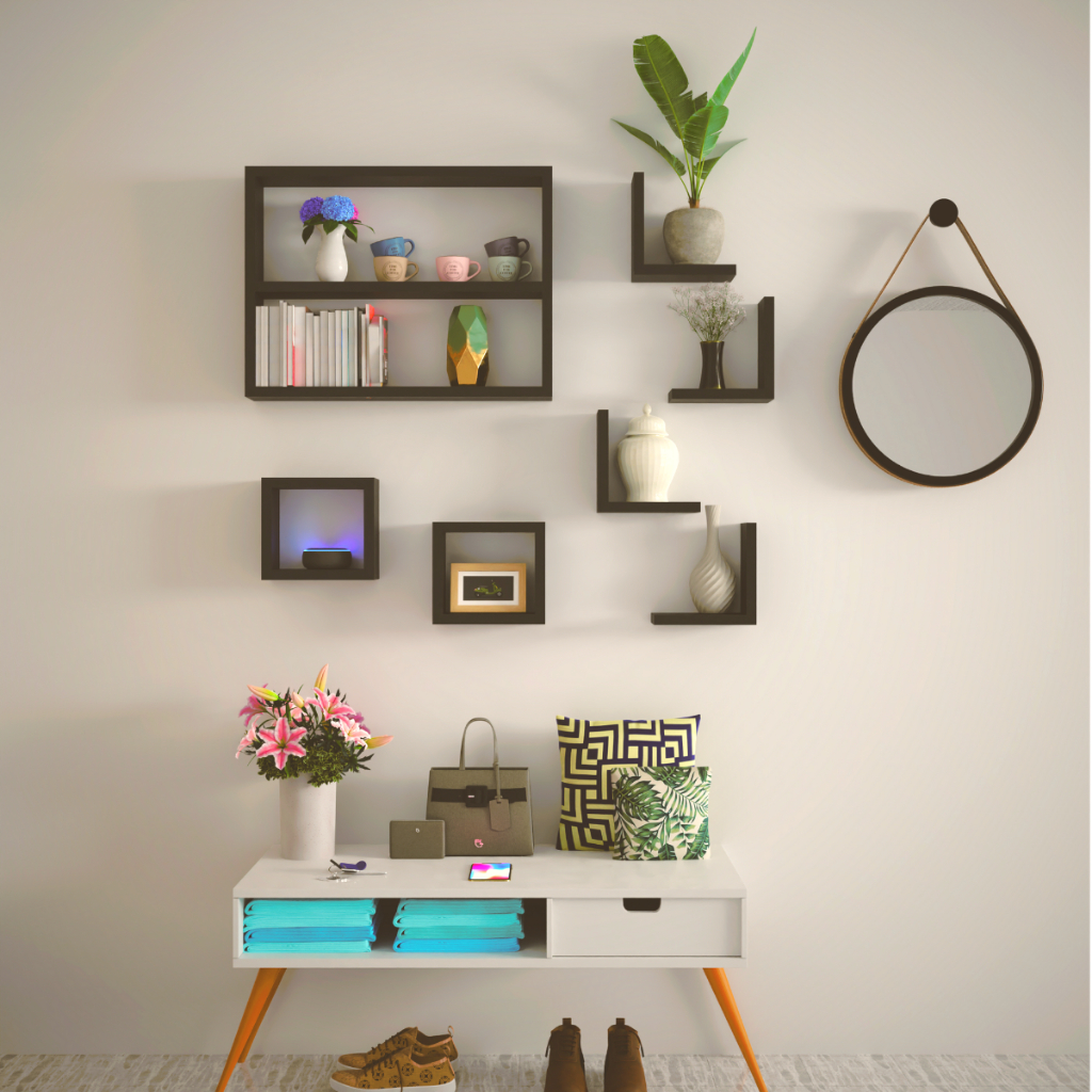 Imagem do produto Conjunto 7 Peças Nichos E Prateleiras L Slim Parede Decorativo Mdf Quarto Sala 2