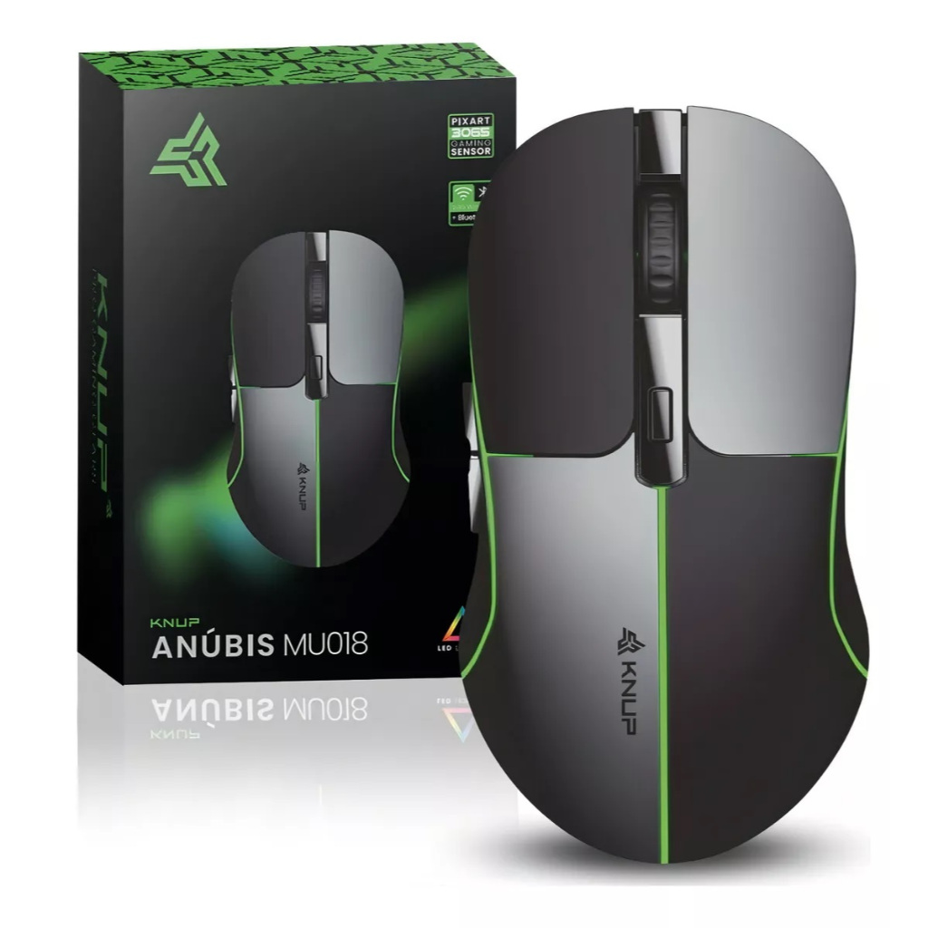 Mouse Gamer Sem Fio Wireless Usb Bluetooth 1600 Dpi Led RGB Cor Preto ...