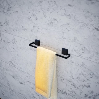 Porta Toalha Suporte Toalheiro Com Ventosa Preto Supremo