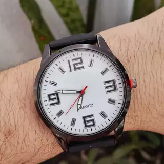 Relógios masculinos Quartz Três Olhos Relógio de Pulso de Quartzo com Pulseira de silicone Casual Aço Inoxidável Redondo