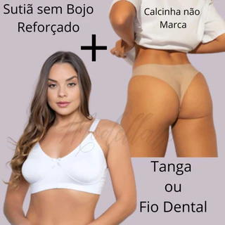 Kit Calcinha Laser não Marca + Sutia Reforçado Duplo Plus Size 10 peças