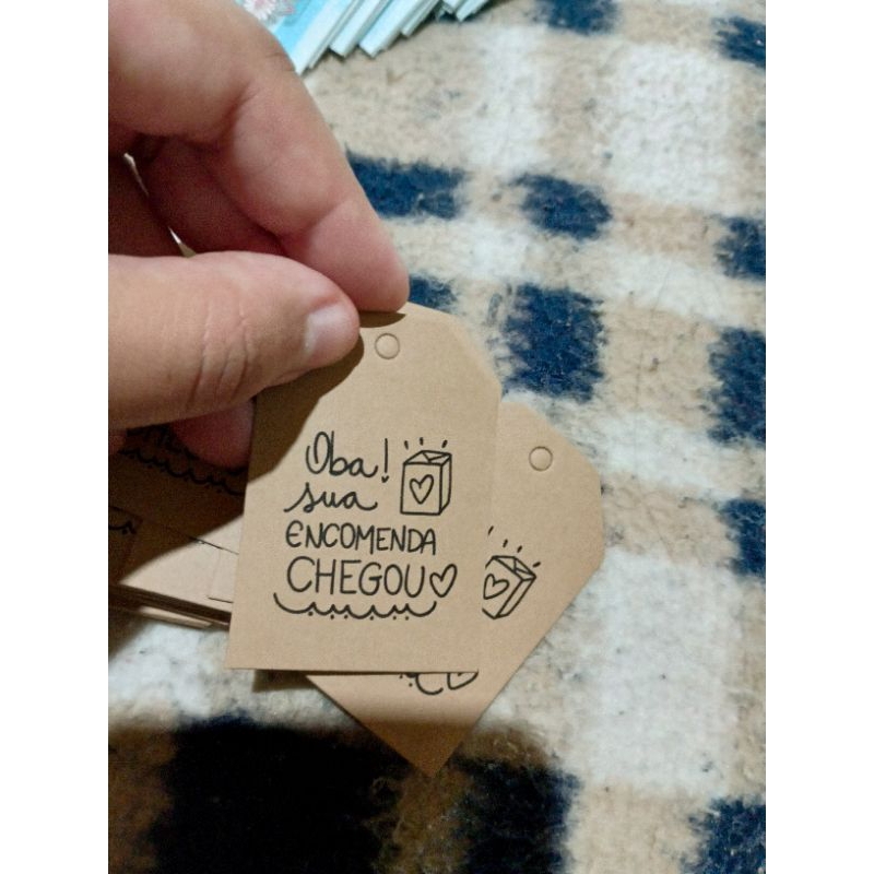 50 Tags Kraft Sua Encomenda Chegou! Tags encomendas / Material encomendas Kraft / papelaria encomendas Kraft