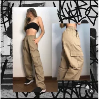 Calça Cargo Feminina jeans ou Sarja Cordão Varias Cores