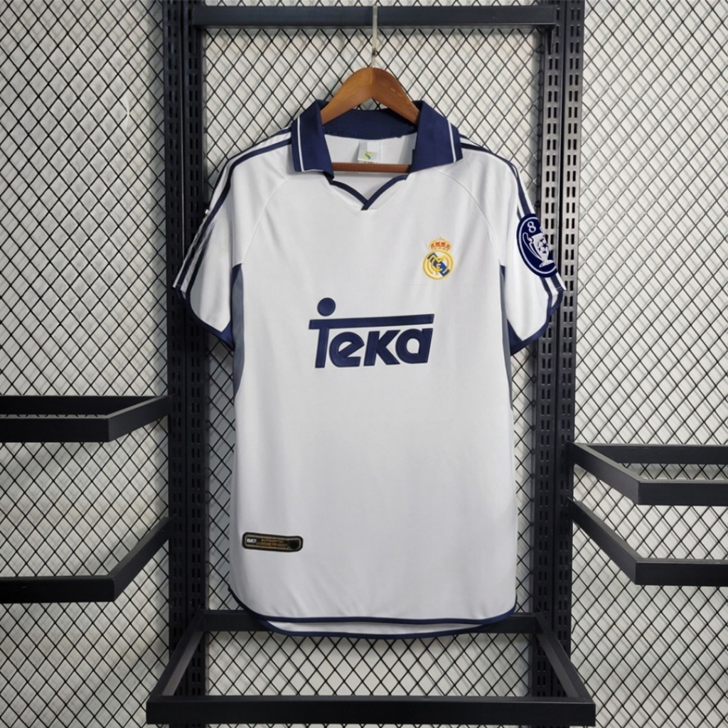 Camisa de Futebol Retro Real.M Zizu 2000-01 Gola Polo