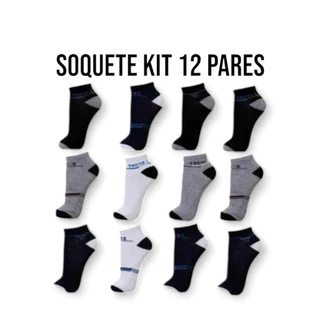 Kit 12 Pares Meia Soquete Cano Curto Masculina Premium PROMOÇÃO
