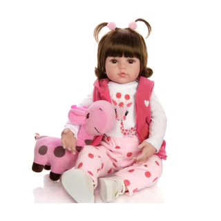 Boneca Bebê Reborn Girafinha Realista Em Silicone Original Pode Dar Banho Envio Imediato