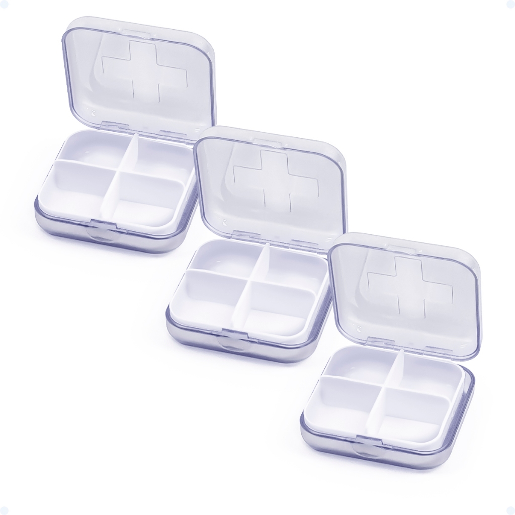 Kit 3 Caixa Porta Comprimido De Bolso Organizador Remédios Diário Reservatório Pílulas Para Viagem