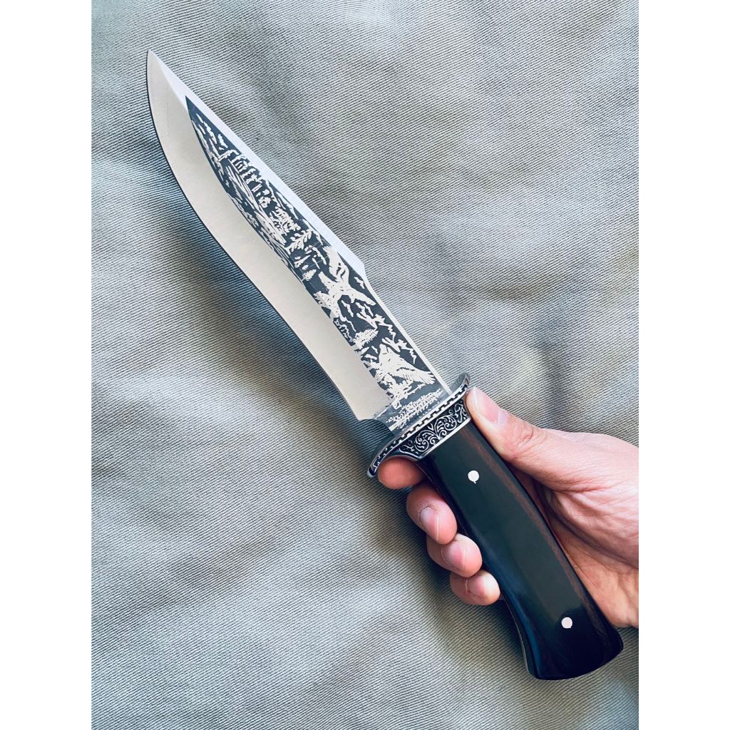 Faca De Churrasco Profissional Muito Afiada Luxo C/ Bainha Nylon 2049 ...