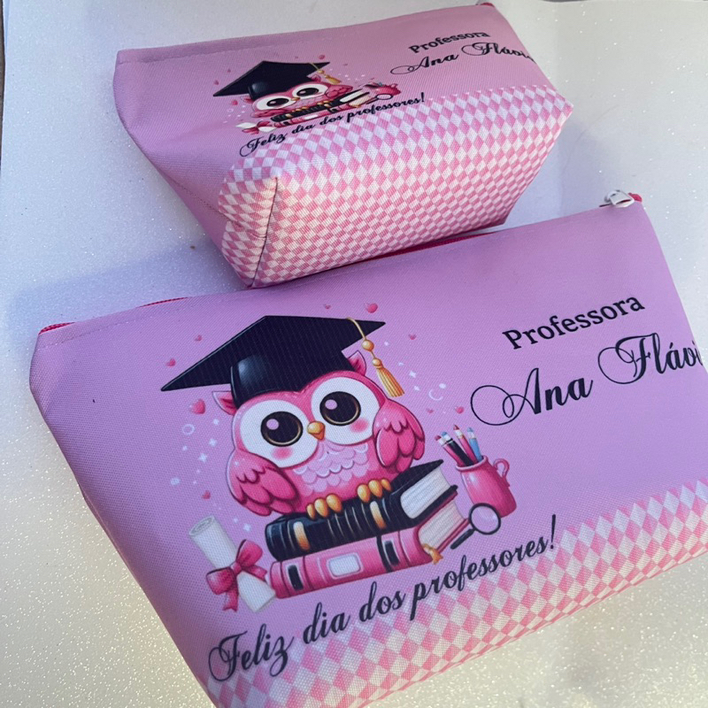 KIT PROFESSORA- 2 necessaires personalizadas com nome para presentear ...