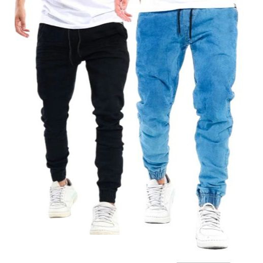 KIT 2 CALÇA JOGGER JEANS BASICA