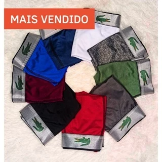 Kit 10 Cueca Box Cuecas Boxer Adulto Lisa Com Forro De Algodão Microfibra