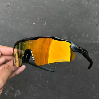 Óculos Okl Radar EV preta Lente dourada (gold ), preta proteção UV400 oculos para ciclismo