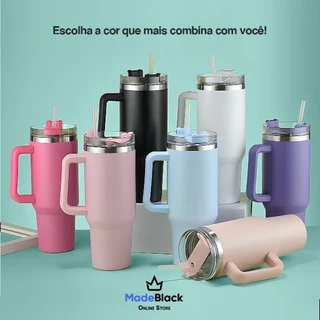 Caneca Copo Térmica Quencher Inox 1200Ml Garrafa Térmica Inoxidável com tampa canudo