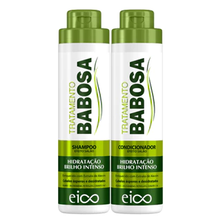 Kit Eico Amo Babosa Shampoo 800ml + Condicionador 750ml Fortalecimento Hidratação Antiqueda Sem Sal
