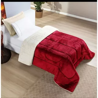 Coberdron Edredom tamanho Solteiro ASPEN Dupla face várias cores tendências inverno 2024 Vermelho