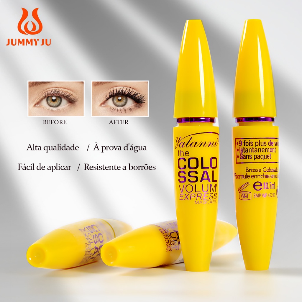 Máscara de Cílios Yalanni The Colossal Extra Volume Longa Duração à Prova D'água