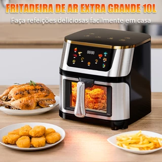 Fritadeira Elétrica Air Fryer 10L/4L 110V/220v Airfryer Botão Fritadeira Sem Óleo 900W/700W