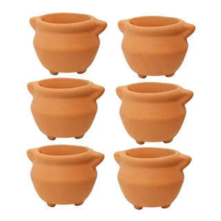 Mini Caldeirão - em Barro Queimado Terracota Kit com 6 unidades Selecionadas