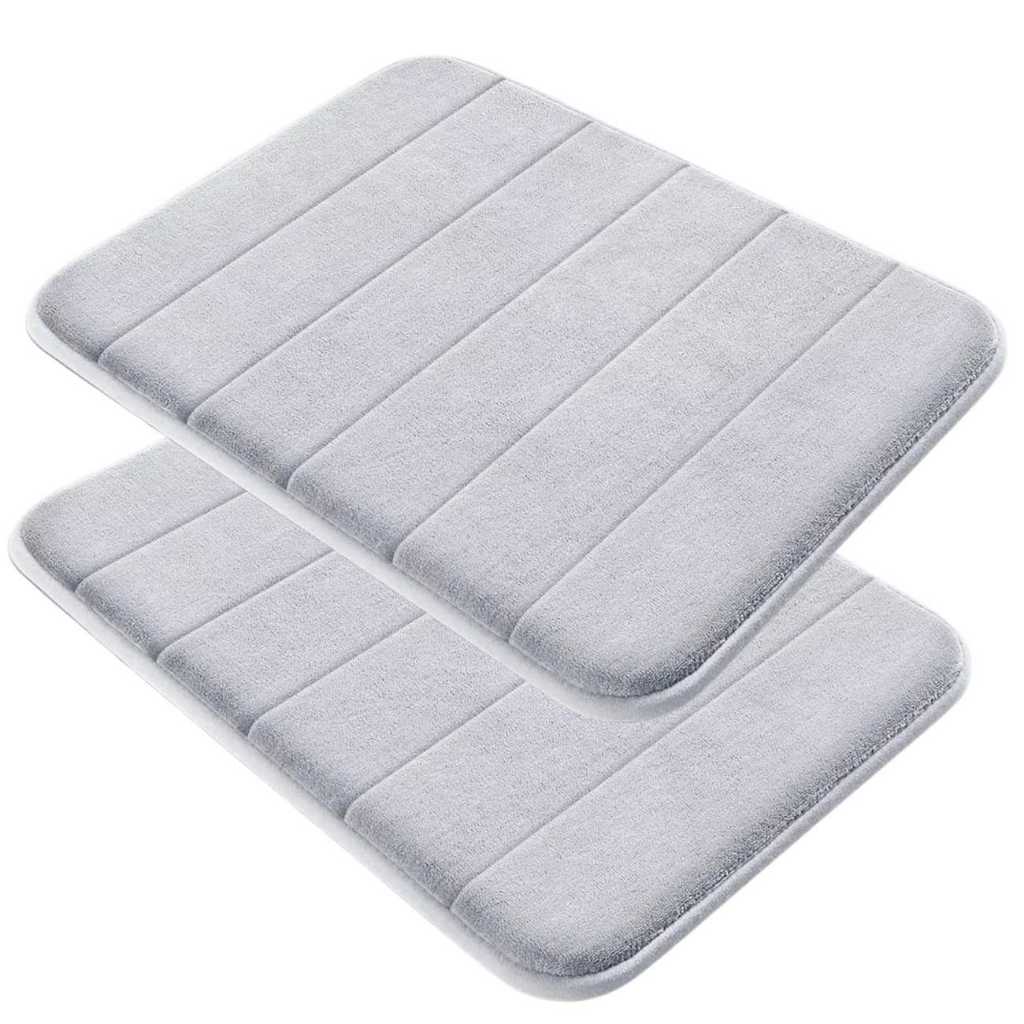 Kit 2 Tapetes De Banheiro Antiderrapante Soft Macio de Microfibra 60x40cm