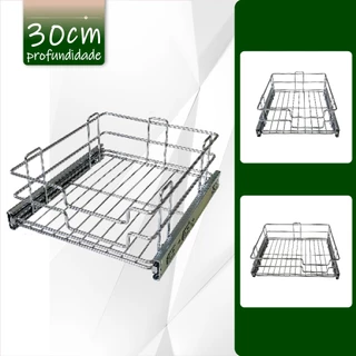 Gaveta fruteira Aramada Cromada 30cm de Profundidade.